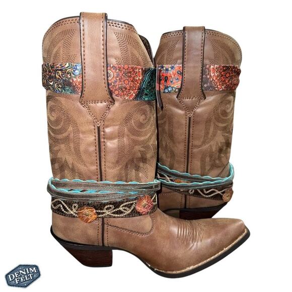 DURANGO Women’s Brown Removable Accessorized/Belted Western Cowboy Boots | NEW - Picture 7 of 16